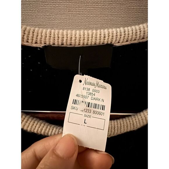 NILI LOTAN Perah wool jacket Dark Navy/Ivory size Large - Picture 9 of 13